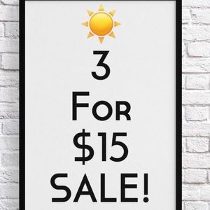 Pick any 3 items for $15.00!